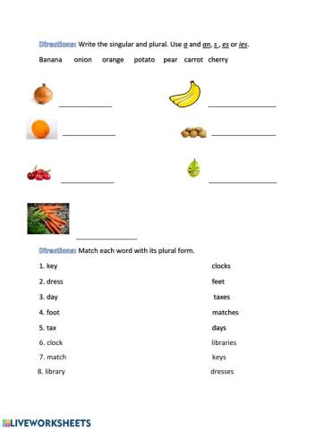 Singular and plural with Foods