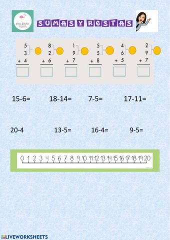 Sumas y restas con recta numérica