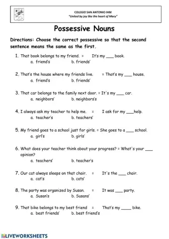 Possessive Nouns