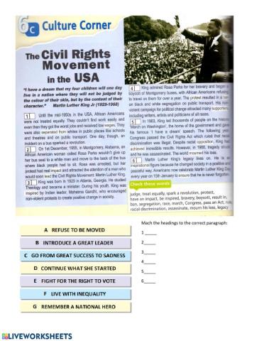 Civil Rights Movement in the USA. Luther King.