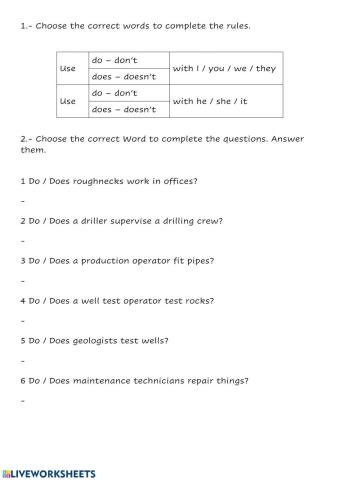 Present Simple Interrogative