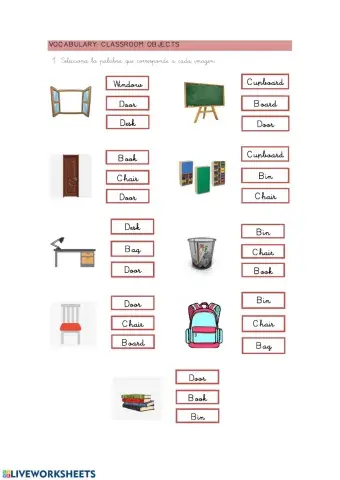 Vocabulary - Classroom object
