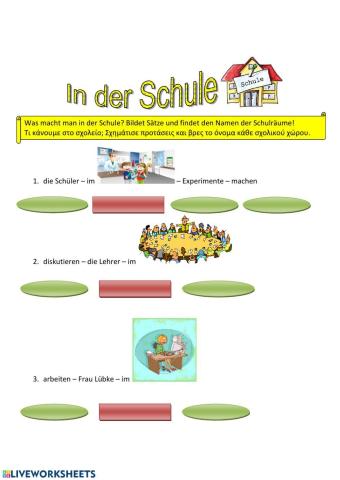 In der Schule - Satzbau und Vokabeln