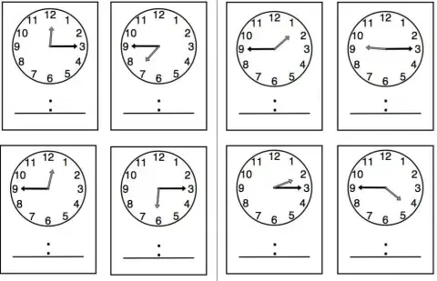 Time to half-quarter hours