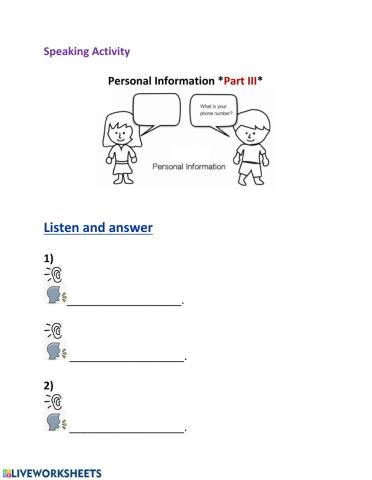 Personal Information Q - A -Part III-