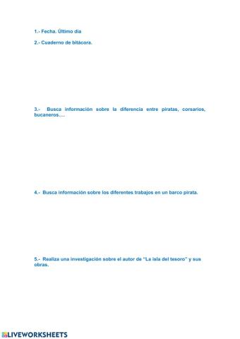 Proyecto isla del tesoro 9 día