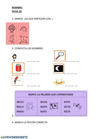 Alfabetizacion 20.1 Sonidos n-l
