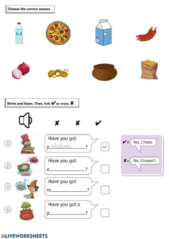 Food Multiple Choice + Have You Got...?