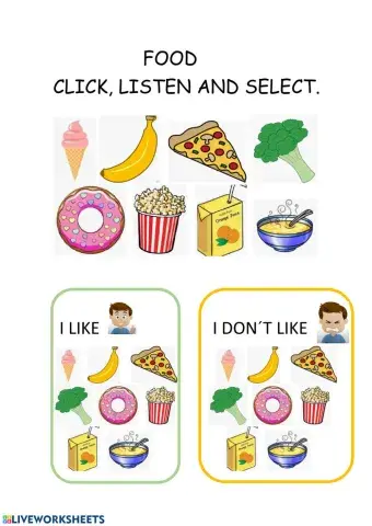 Food-Listen and match