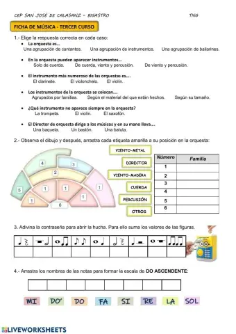 FICHA TERCERO - LA ORQUESTA