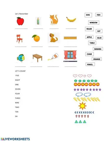Vocabulary kids and numbers