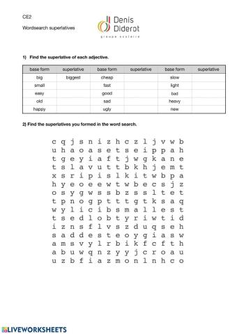 Wordsearch superlatives