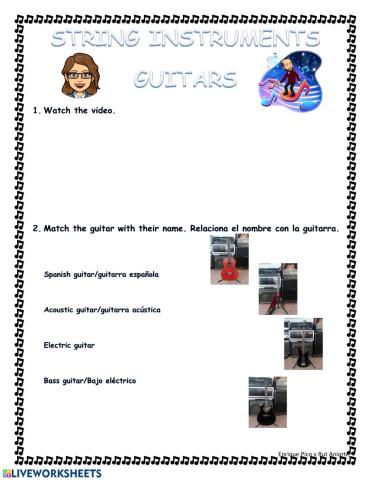 Tipos de guitarras. DIfferent types of guitars