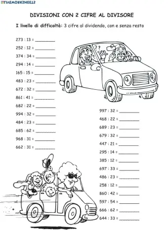 Divisioni a due cifre al divisore