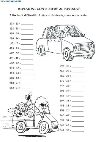 Divisioni a due cifre al divisore