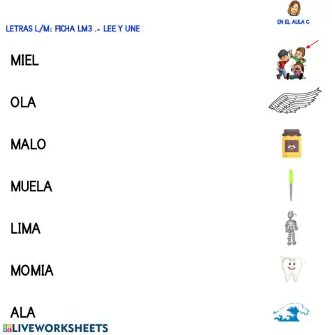 Letras l - m: ficha 3