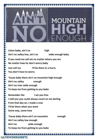 Ain't no mountain high enough