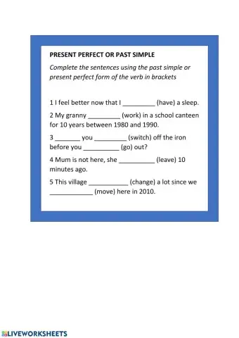 Present Perfect vs Past Simple
