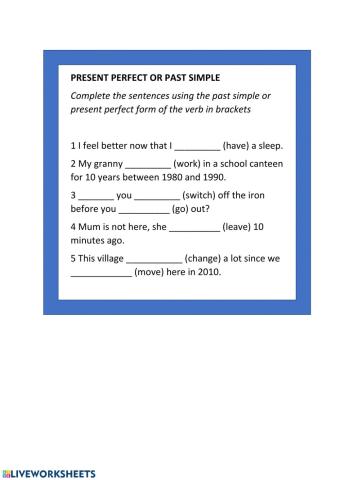 Present Perfect vs Past Simple