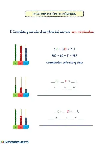 DESCOMPOSICIÓN DE NÚMEROS