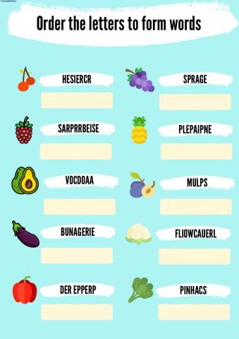 Fruits and vegetables order