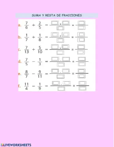 Suma y resta y fracciones de una cantidad