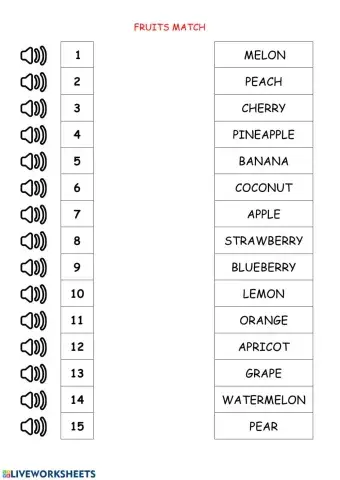 Fruits listen and match