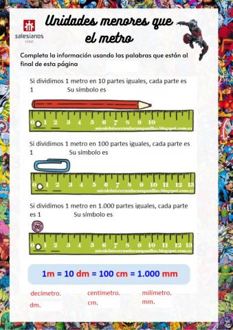 Unidades menores que el metro