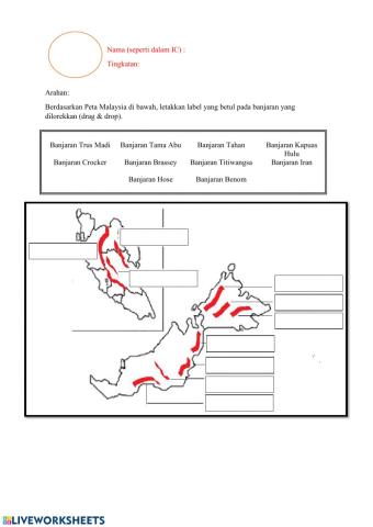 Kuiz Banjaran Gunung di Malaysia