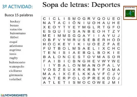 Sopa de letras deporte