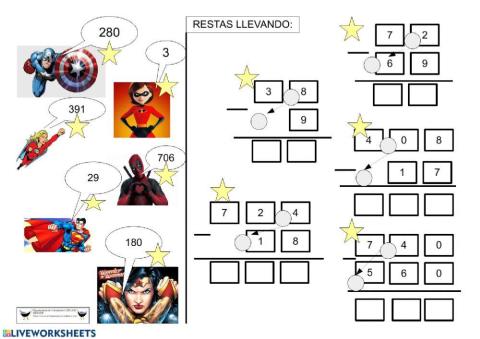 Restas llevando superhéroes