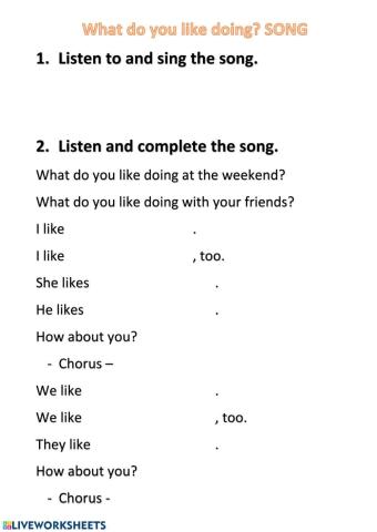 Song -What do you like doing?-