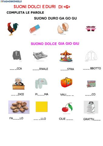 Ga- Go-Gu Gia- Gio- Giu