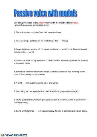 Passive with modal verbs