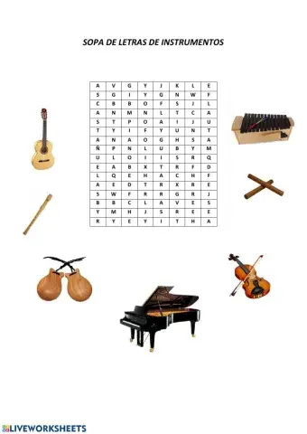 Sopa de letras instrumentos