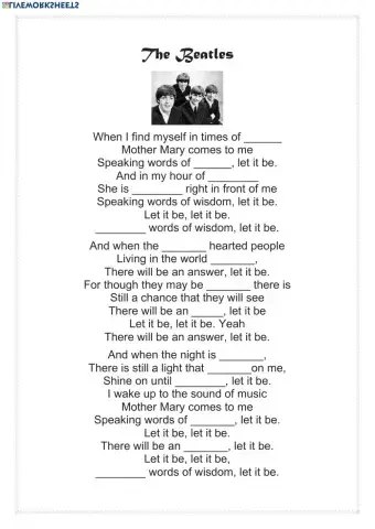 Song: Let it be. The Beatles