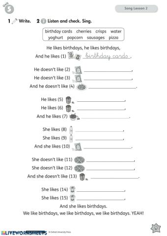 Likes and dislikes: food