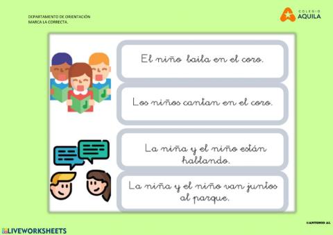 Marca la frase correcta