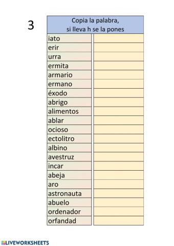 Con H y sin h