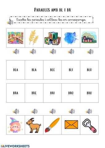 Paraules amb Bl i Br