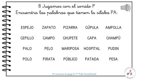 Jugamos con el sonido P 8
