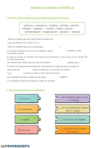 La materia 3º (1ª parte)