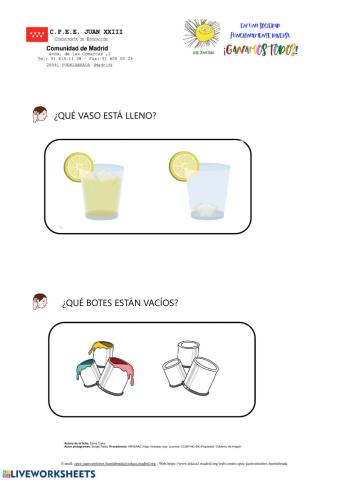 Conceptos básicos lleno vacío