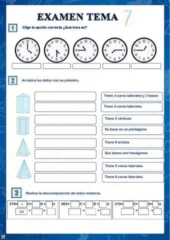Examen tema 7 Matemáticas