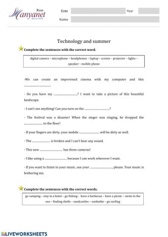 Technology and summer