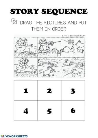 Story sequencing three billy goats gruff