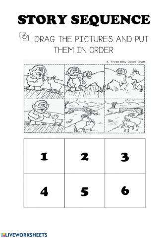 Story sequencing three billy goats gruff
