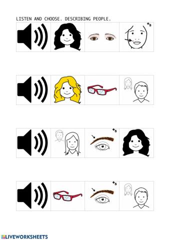 Listen and choose. describing people
