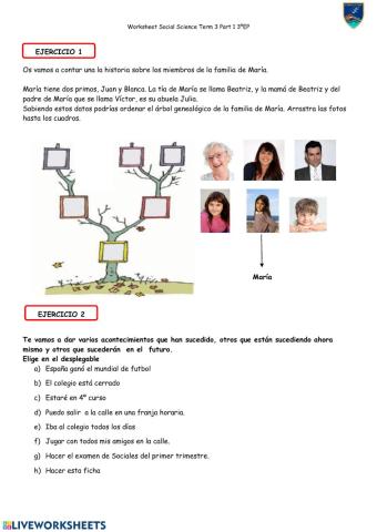 Worksheet SS 3ºEP Term 3 Part 1 Semana 11-17 Mayo
