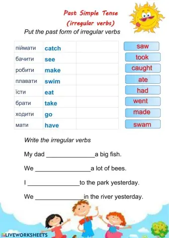 Past Simple Tense (irregular verbs)